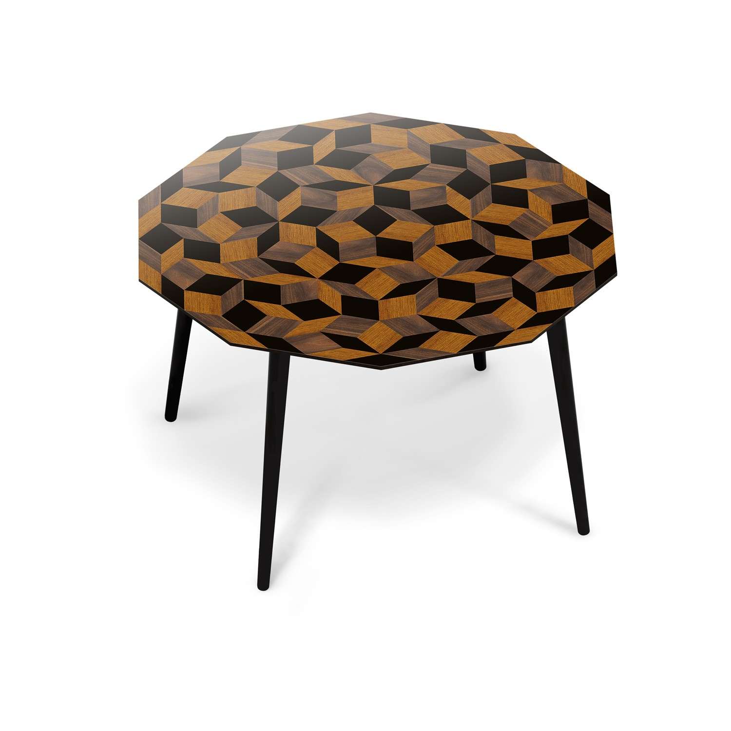 Table à manger ronde Penrose Wood, pour 4 personnes, Design IchetKar édition Bazartherapy