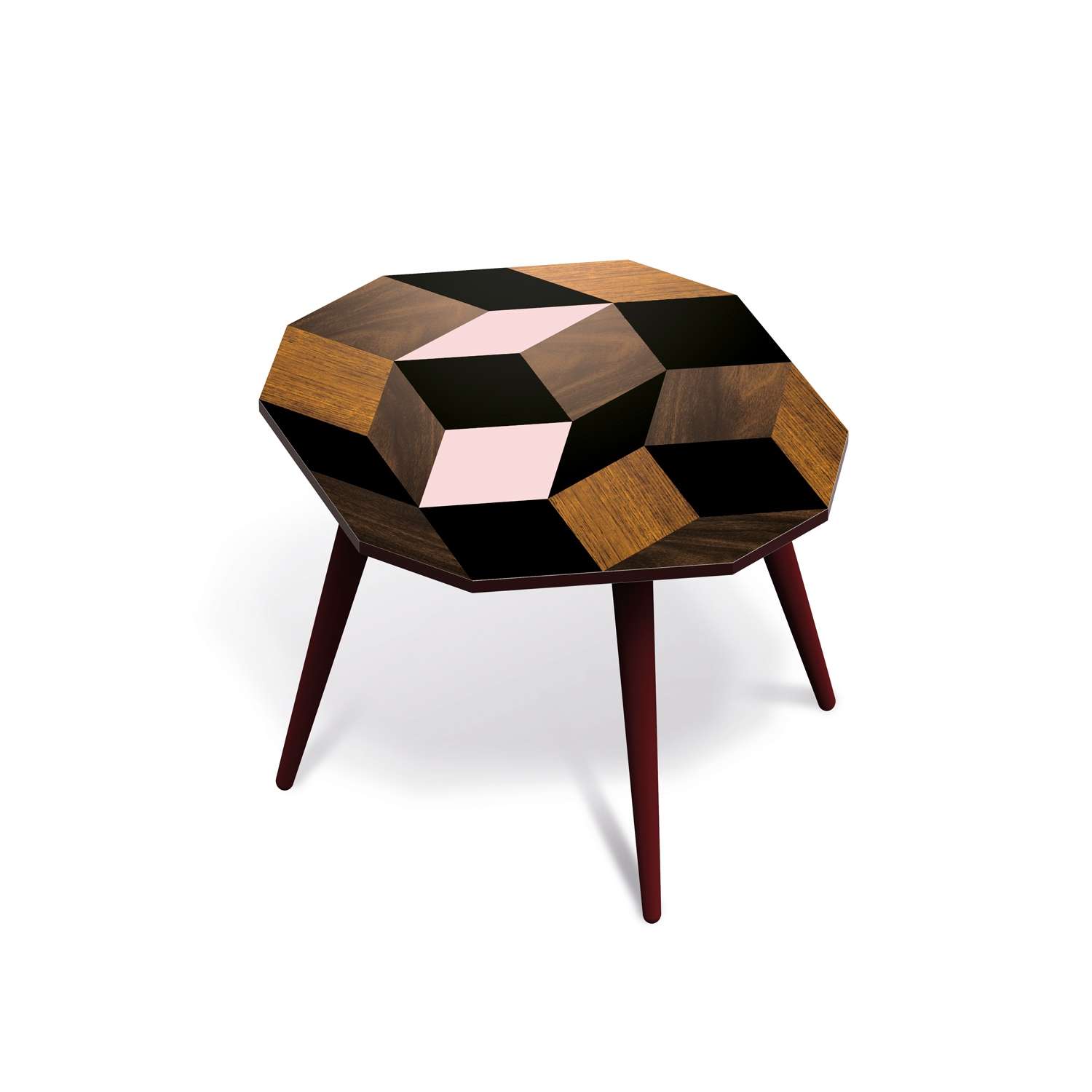 Table basse Spring Wood Medium, motif géométrique, design IchetKar édition Bazartherapy