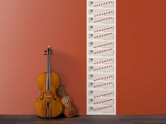 Lé de papier peint musique Clé de Fa pour apprendre et décorer votre intérieur, design IchetKar