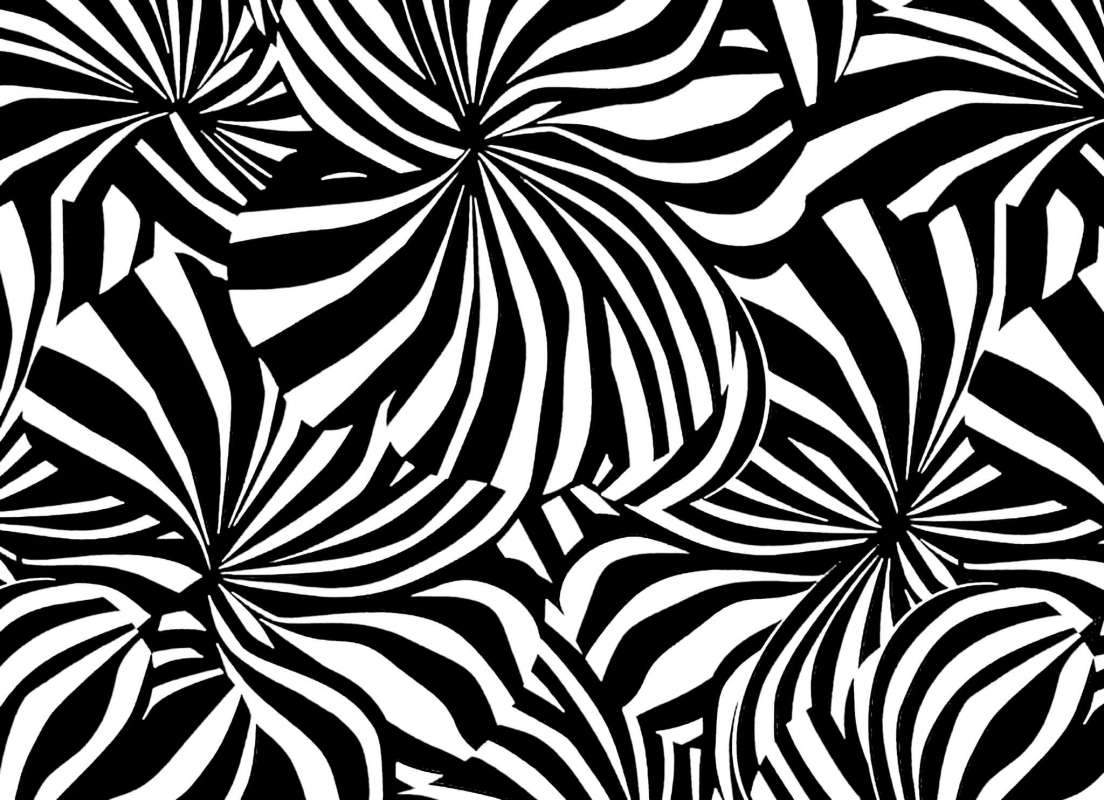 Papier peint Berlingot noir et blanc à encre phosphorescente, dessiné par le studio graphique IchetKar