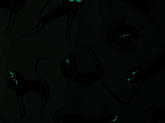 Lés de papier peint Cats phosphorescent, les yeux brillent la nuit et moustaches illuminent votre salon, design IchetKar