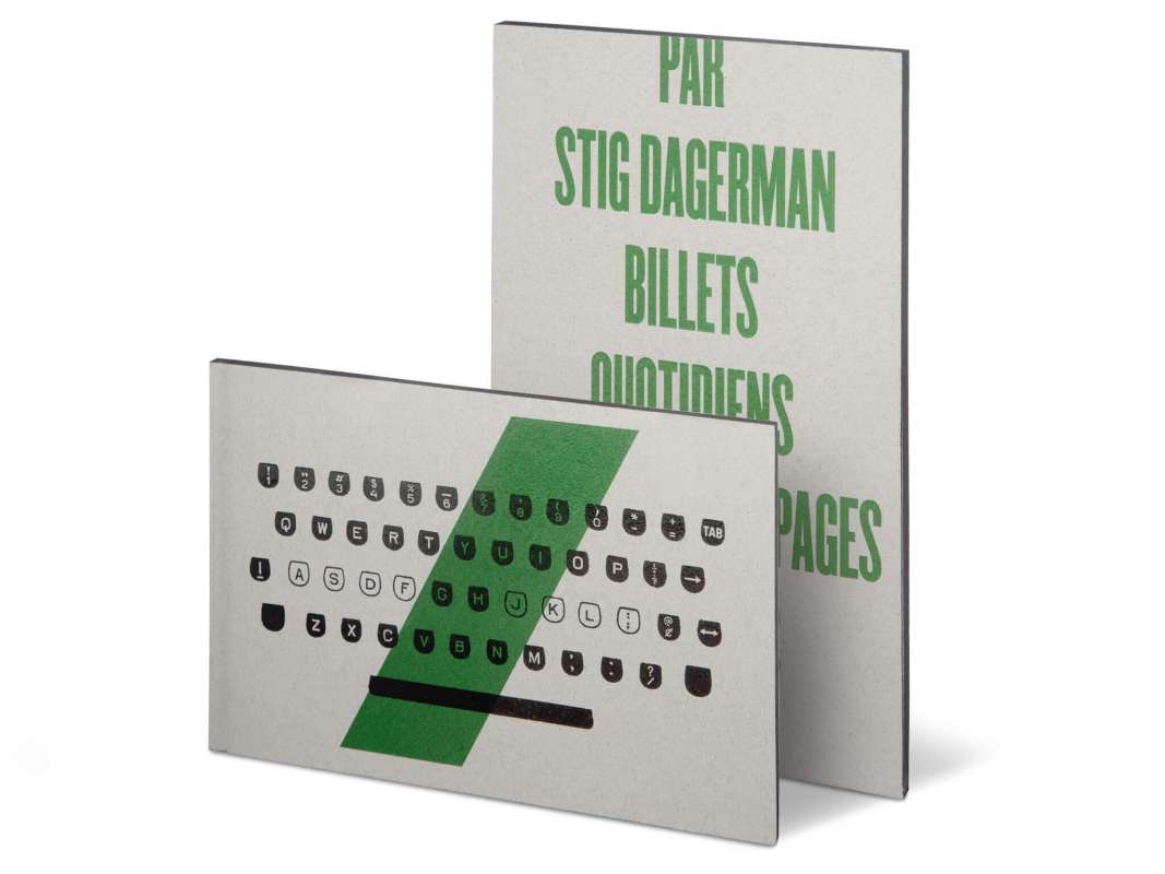 Stig Dagerman Billets quotidiens Éditions cent pages couverture clavier machine à écrire Dagerman