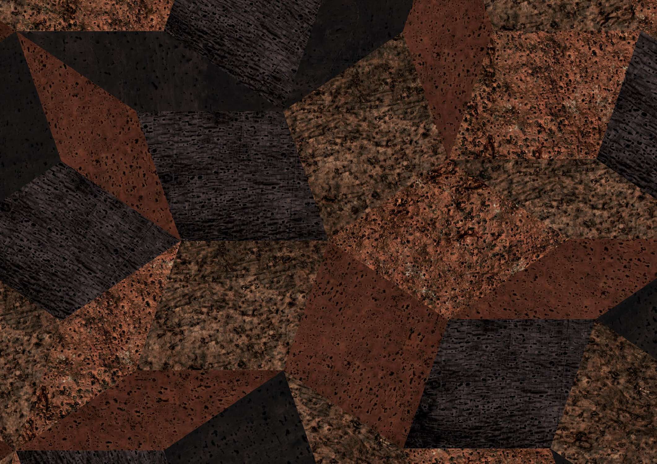 Zoom du papier peint motif géométrique penrose, Penrose liège Like cork, collection Penrose, design IchetKar