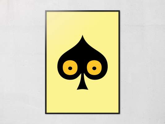 Affiche illustration Pique de la collection pokerface dessiné par Ichetkar.