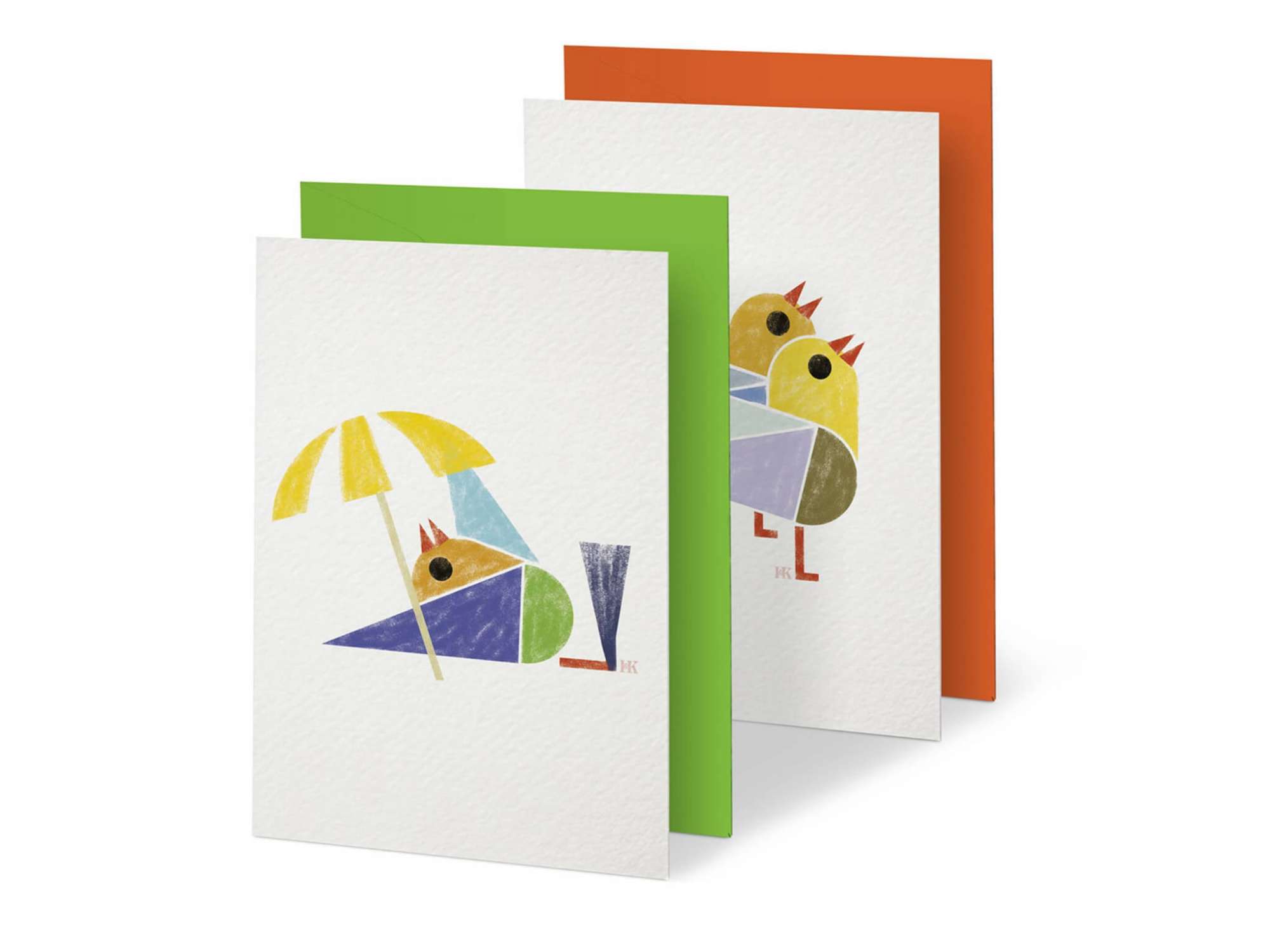 Ich&Kar dessine une série de cartes illustrées de petits oiseaux.