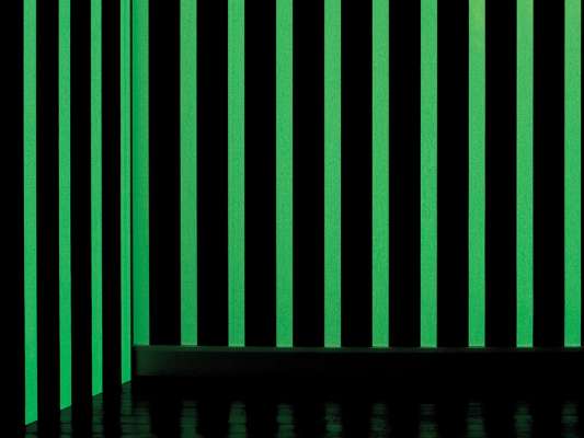 La nuit le papier peint phosphorescent éclairé votre pièce avec des ligne verticale, design ichetkar