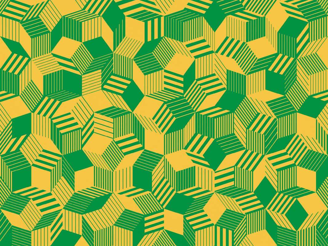 Zoom du papier peint motif géométrique penrose, Penrose Brazil, collection Penrose, design IchetKar