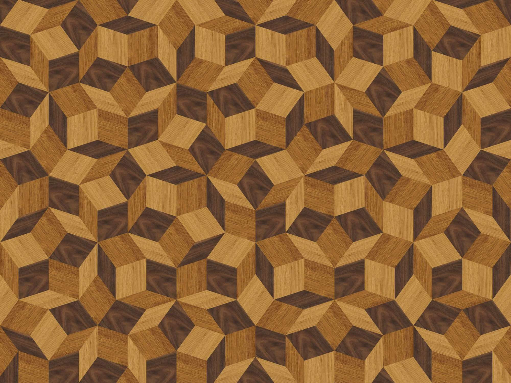 Zoom du papier peint motif géométrique penrose, Penrose Wood, collection Penrose, design IchetKar