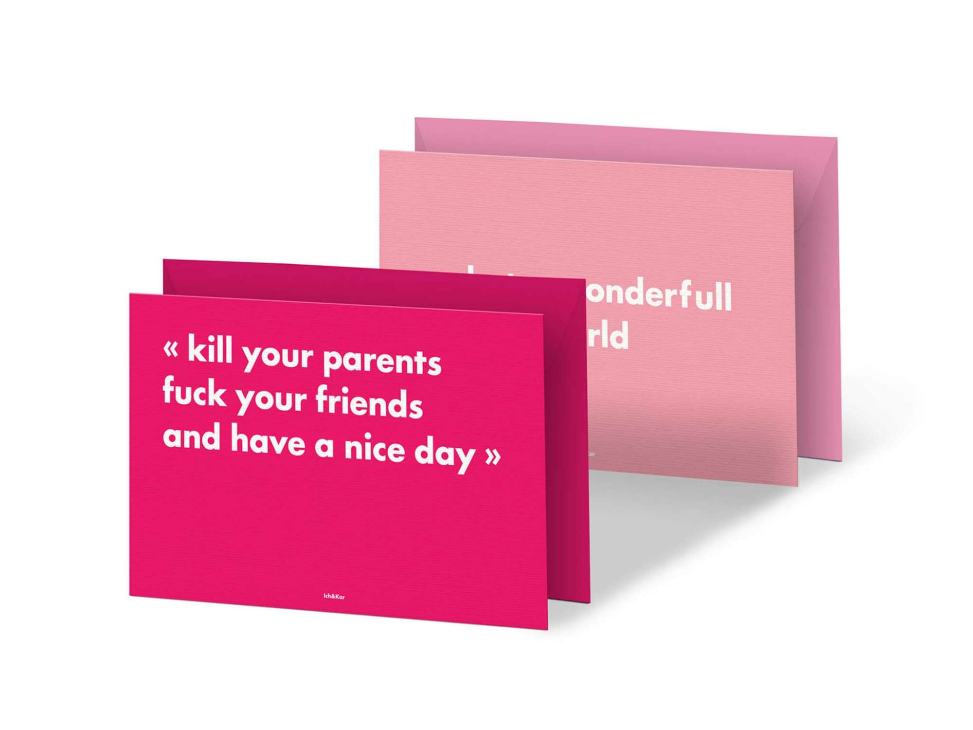 pink passion ! duo de cartes postales  typo roses, ornées des punchlines de la collection rsvp par Ichetkar