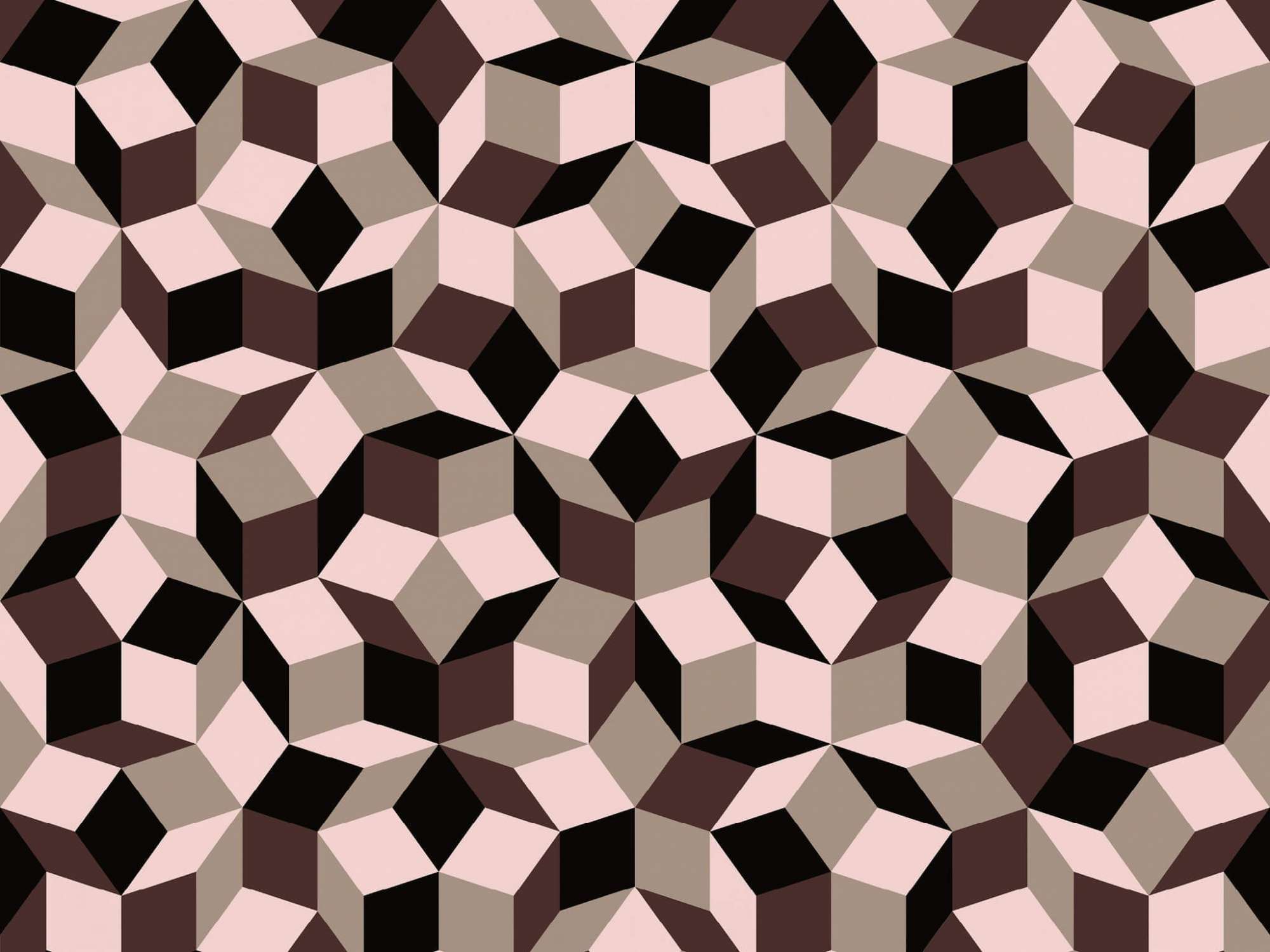 Zoom du papier peint motif géométrique penrose, Penrose Ice Cream, collection Penrose, design IchetKar
