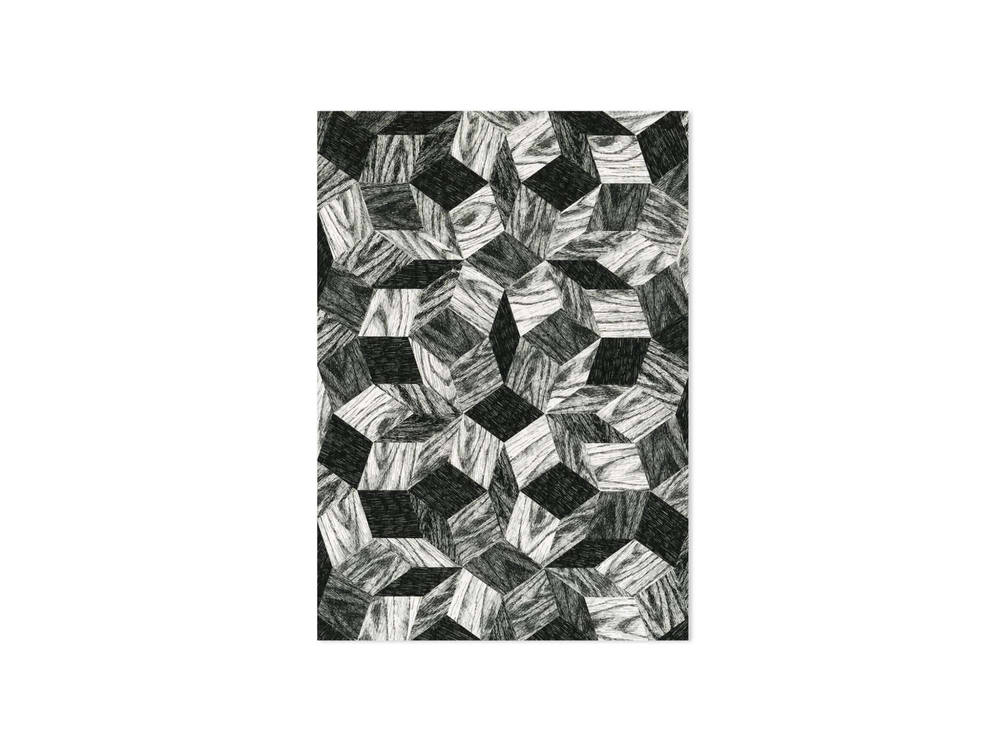 carte Penrose Black Wood, Une collection de cartes postales graphiques dessinés par les artistes Ich&Kar.