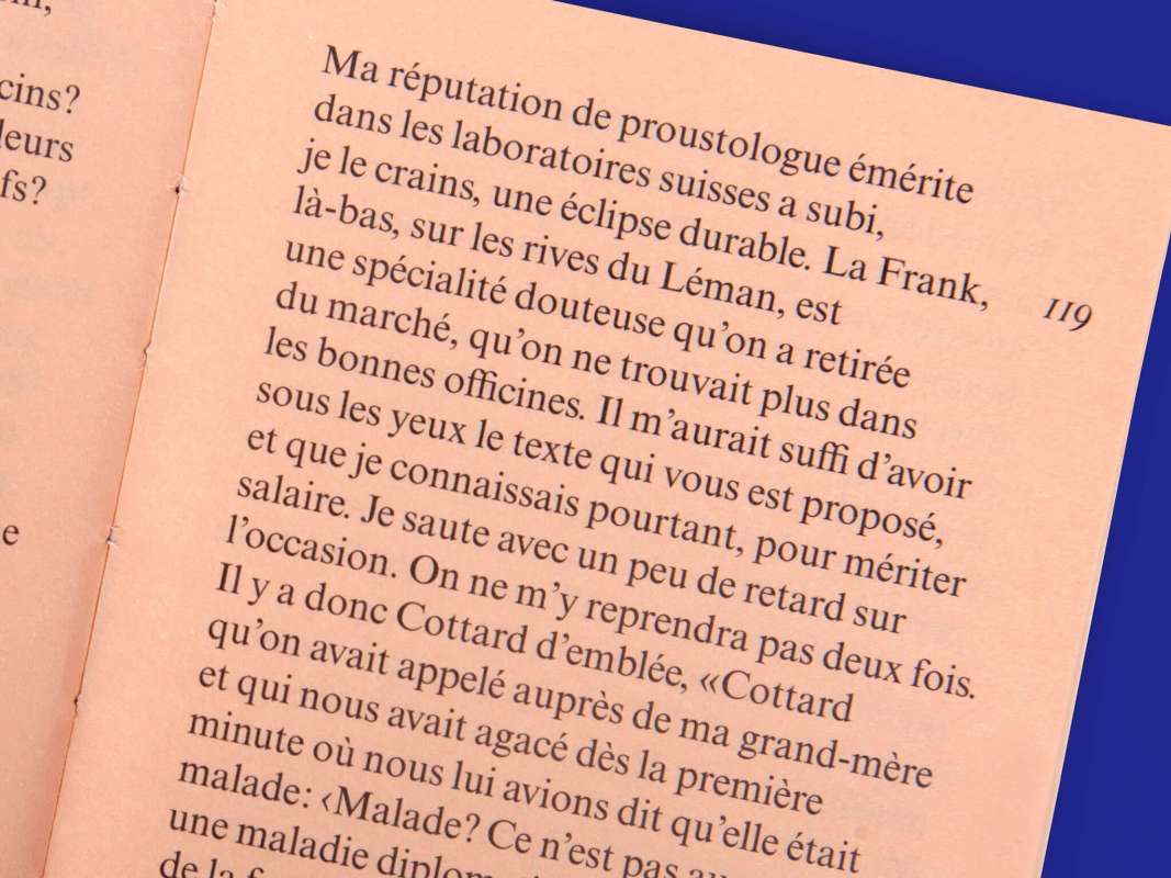 Marcel Proust Mort de ma grand-mère Éditions cent pages page intérieure postface Bernard Frank Docteur Cottard