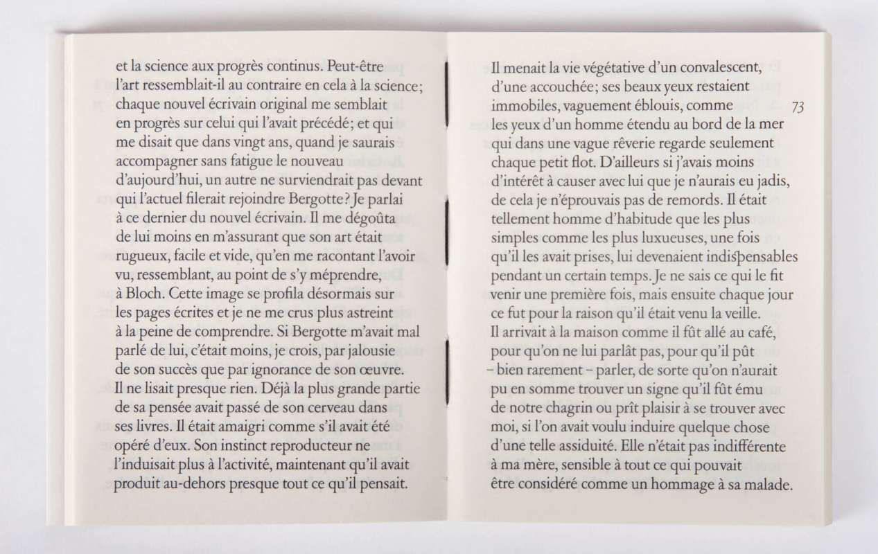 Marcel Proust Mort de ma grand-mère Éditions cent pages page 73 couture fil noir
