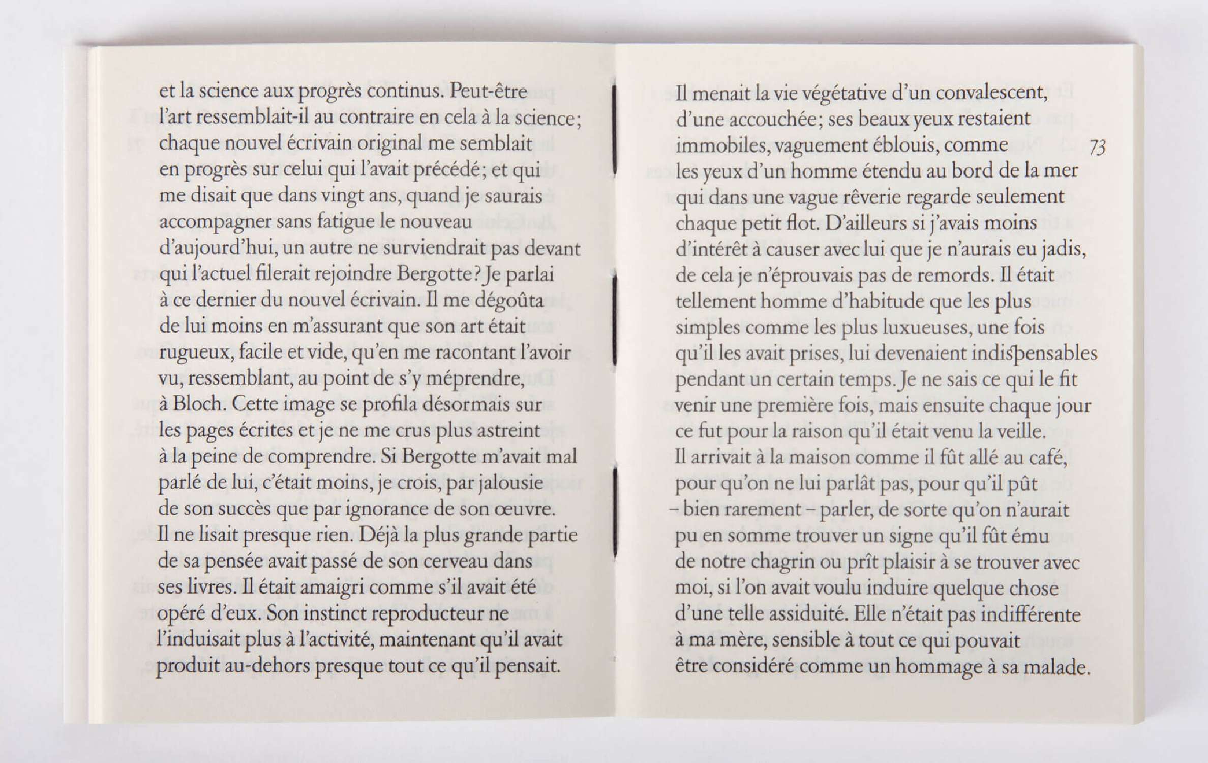 Marcel Proust Mort de ma grand-mère Éditions cent pages page 73 couture fil noir