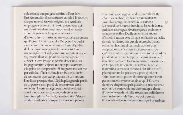 Marcel Proust Mort de ma grand-mère Éditions cent pages page 73 couture fil noir