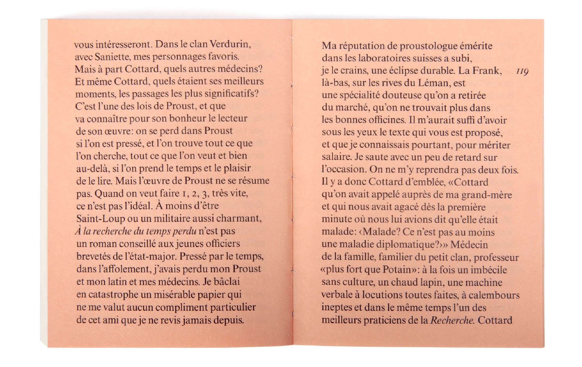 Marcel Proust Mort de ma grand-mère Éditions cent pages page 119 postface Bernard Frank Bergotte