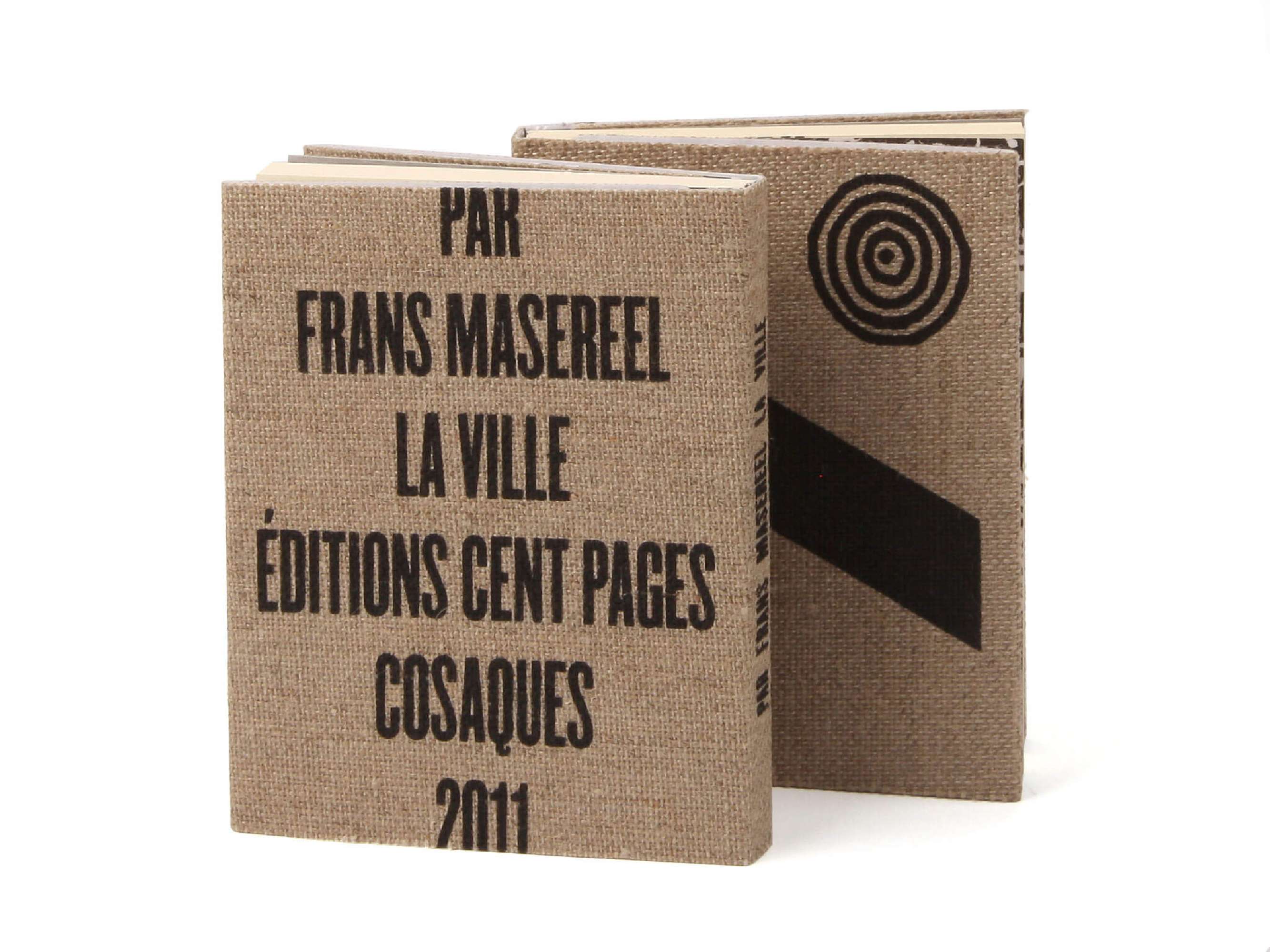 Frans Masereel La Ville Éditions cent pages Collection Cosaques Jaquette sérigraphie sur toile bois gravé