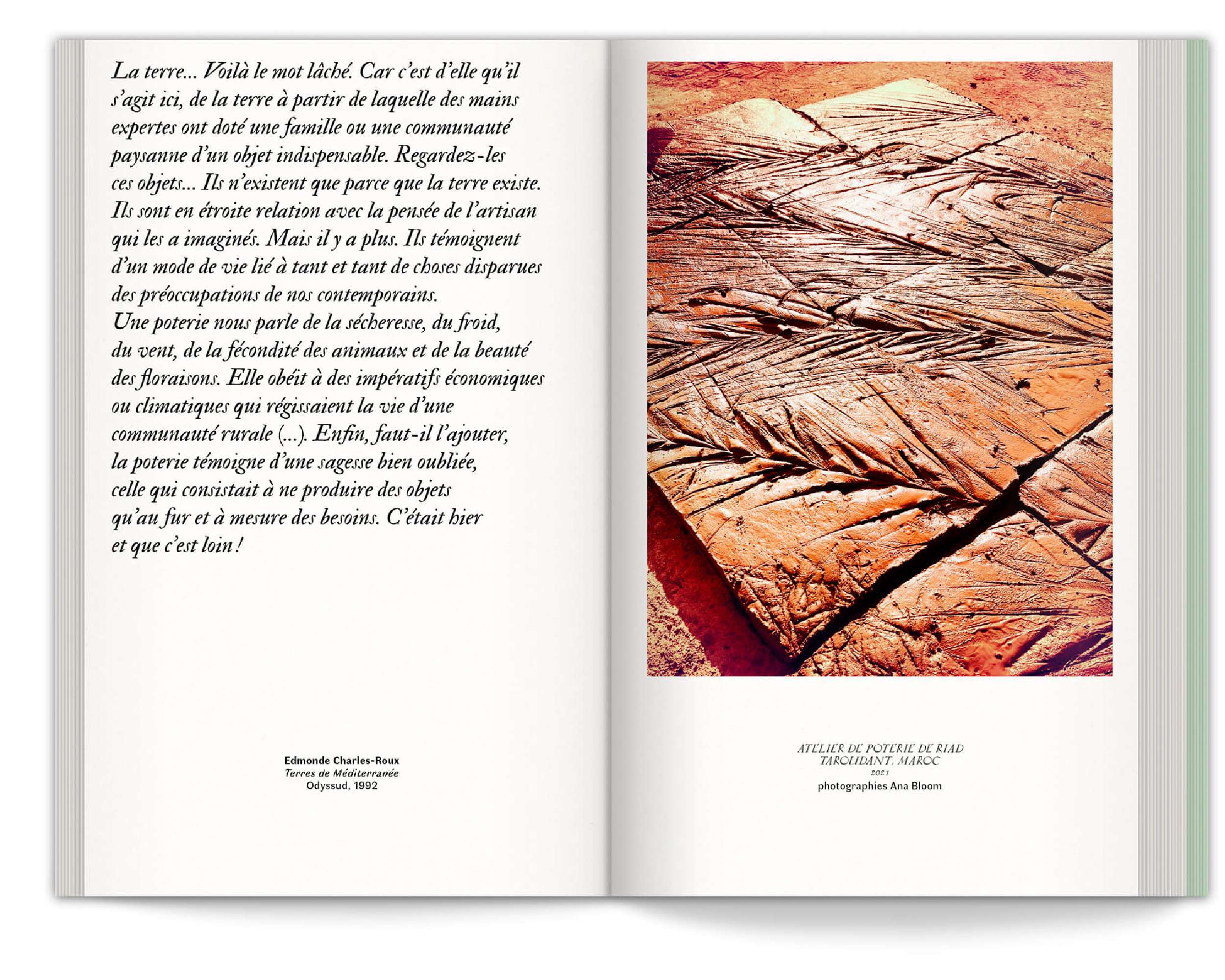 Double page du manifeste du jardin émotionnel écrit par le duo paysagiste Ossart + Maurières, maquette graphique IchetKar