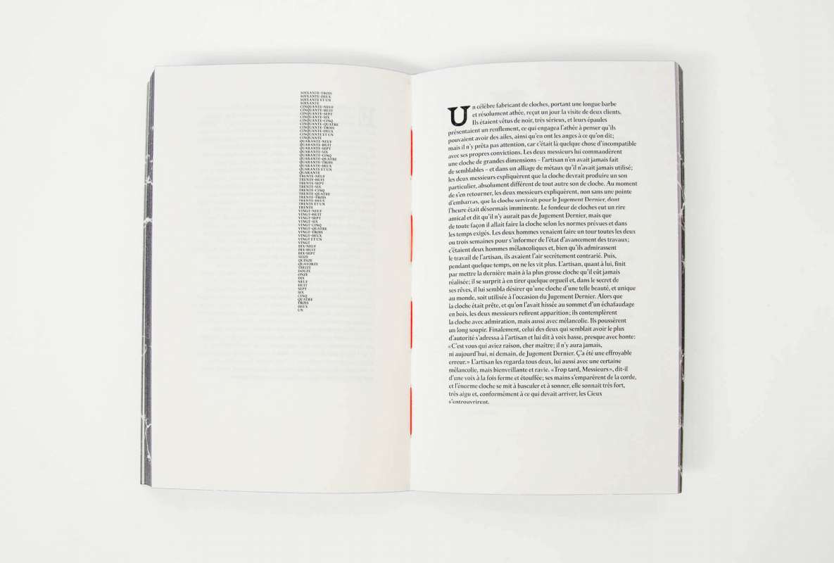 double page d'un récit du livre Centurie de Giorgio Manganelli aux éditions cent pages